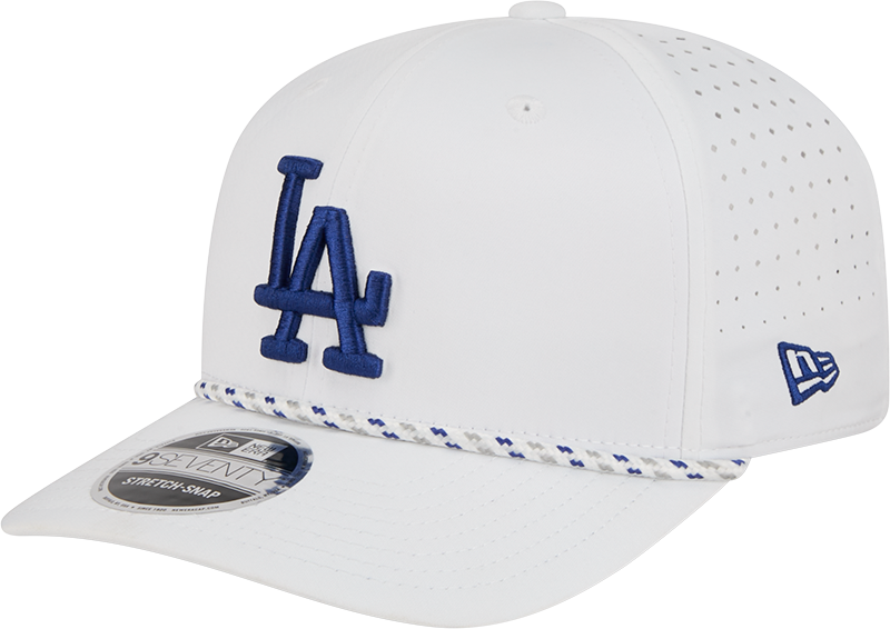 Los Angeles Dodgers New Era White Sport Rope 9SEVENTY Stretch Snap Adjustable Hat product image 1, provided for visual
