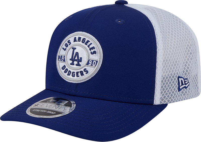 Los Angeles Dodgers New Era Circle Patch 9SEVENTY Trucker Adjustable Hat for Men product image 1, provided for visual
