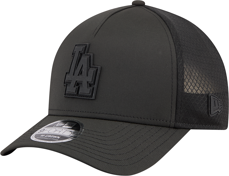 Los Angeles Dodgers New Era Badged 9FORTY M-Crown Adjustable Hat-Black product image 1, provided for visual reference and