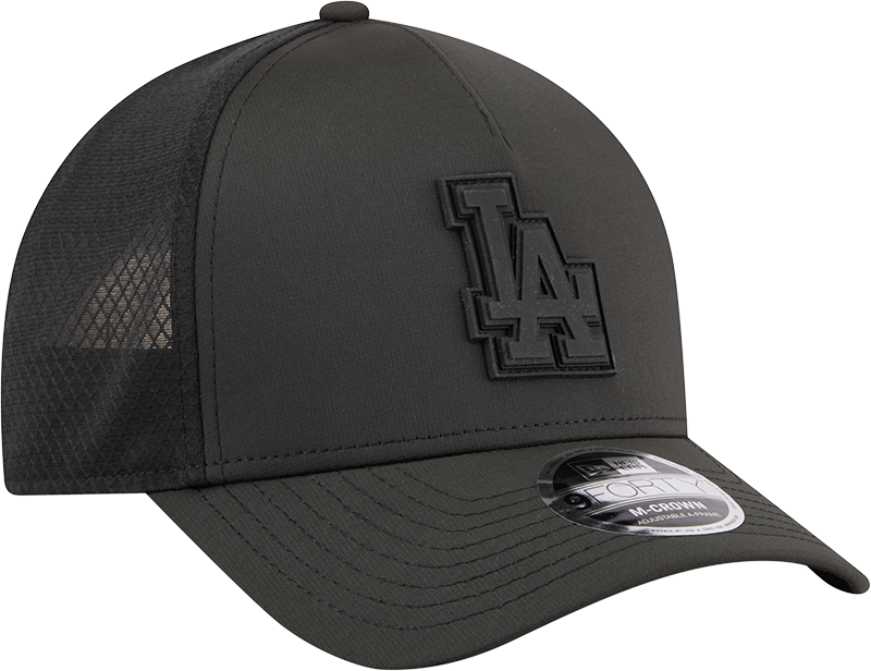 Los Angeles Dodgers New Era Badged 9FORTY M-Crown Adjustable Hat-Black product image 3, provided for visual reference and
