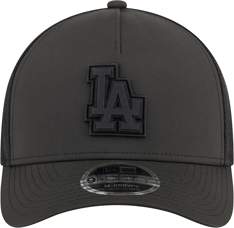 Los Angeles Dodgers New Era Badged 9FORTY M-Crown Adjustable Hat-Black product image 2, provided for visual reference and