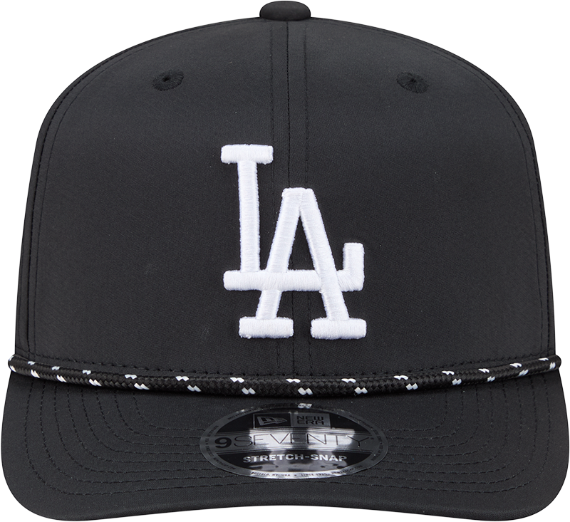 Los Angeles Dodgers New Era Black Performance 9SEVENTY Sport Adjustable Hat for Men product image 2, provided for visual