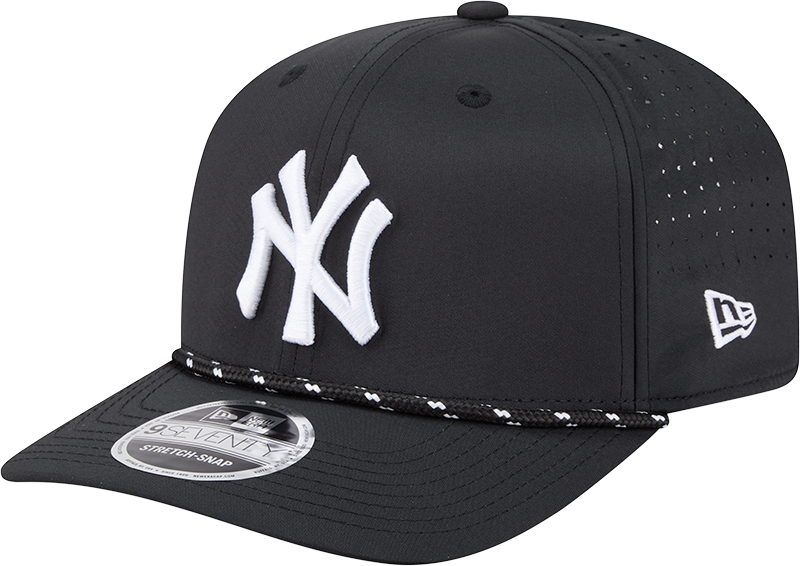 New York Yankees Black Sport Rope 9SEVENTY Stretch Snap Adjustable Hat product image 1, provided for visual reference and