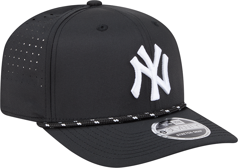 New York Yankees Black Sport Rope 9SEVENTY Stretch Snap Adjustable Hat product image 3, provided for visual reference and