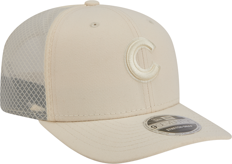Chicago Cubs New Era Light Beige Color Pack 9SEVENTY Trucker Adjustable Hat for Men product image 3, provided for visual