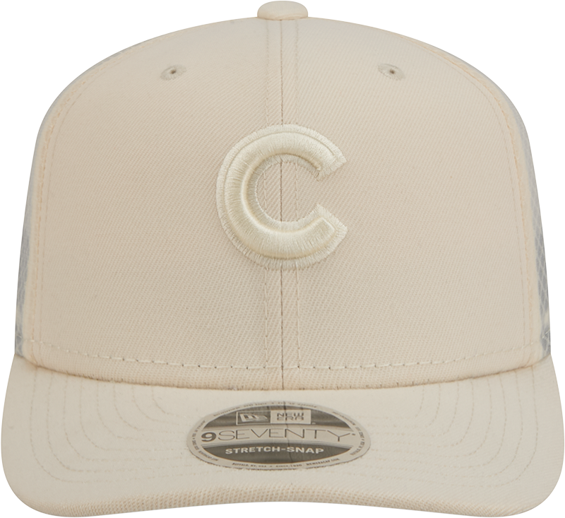 Chicago Cubs New Era Light Beige Color Pack 9SEVENTY Trucker Adjustable Hat for Men product image 2, provided for visual