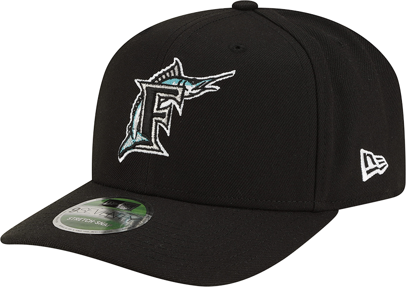 Florida Marlins Cooperstown New Era Black 9SEVENTY Adjustable Hat product image 1, provided for visual reference and product