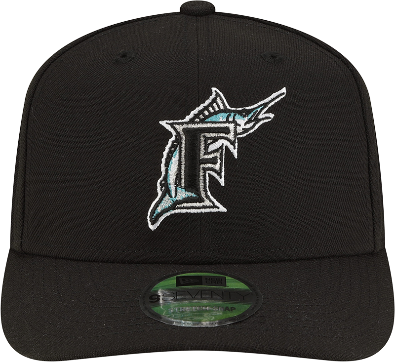 Florida Marlins Cooperstown New Era Black 9SEVENTY Adjustable Hat product image 2, provided for visual reference and product