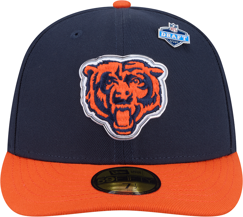 Chicago Bears New Era Navy/Orange 2026 NFL Draft Pre-Curved 59FIFTY Fitted Hat for Men product image 2, provided for visual