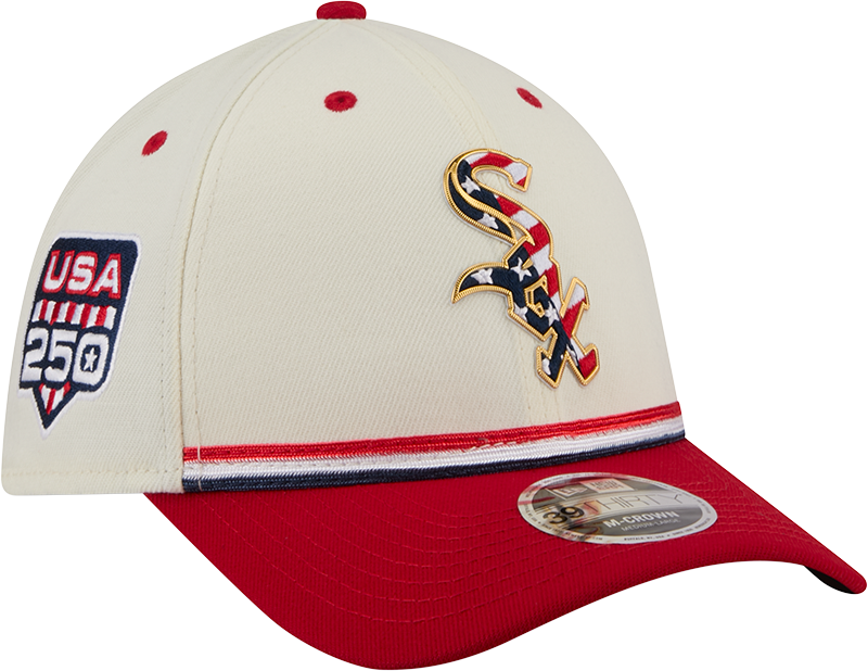 Chicago White Sox New Era 250th Independence Day 39Thirty M-Crown Flex Fit Hat product image 1, provided for visual