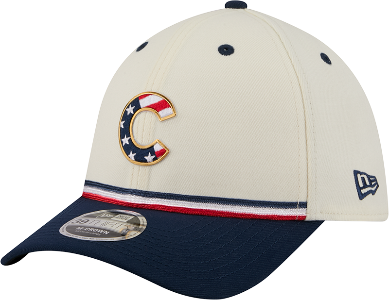 Chicago Cubs New Era 250th Independence Day 39Thirty M-Crown Flex Fit Hat product image 3, provided for visual reference and