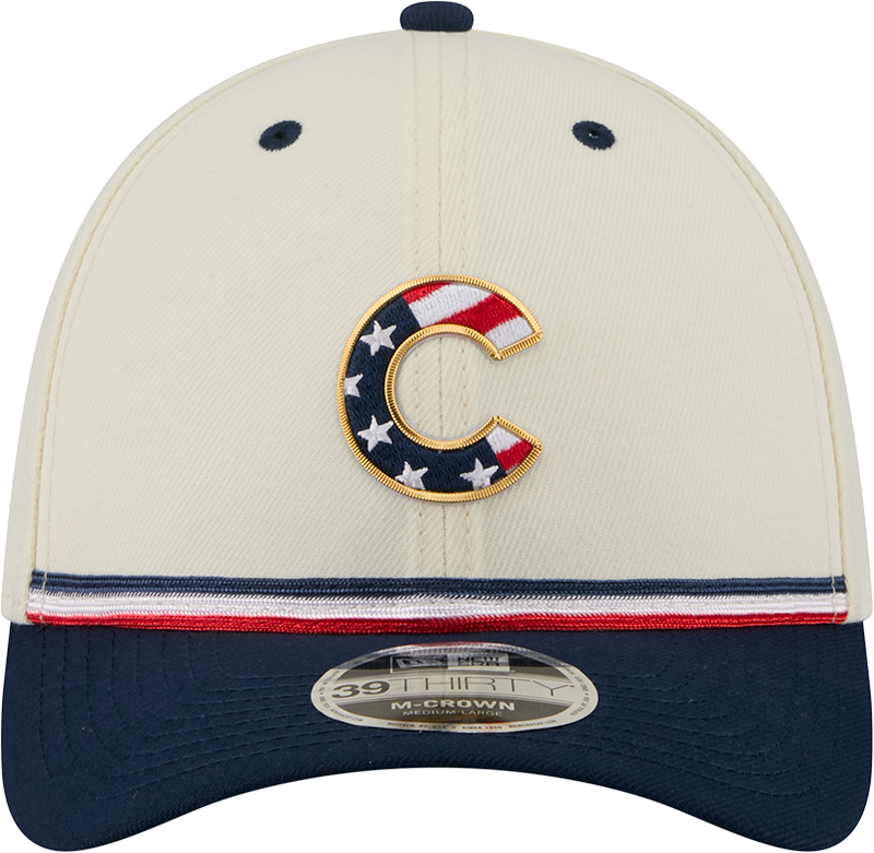 Chicago Cubs New Era 250th Independence Day 39Thirty M-Crown Flex Fit Hat product image 2, provided for visual reference and