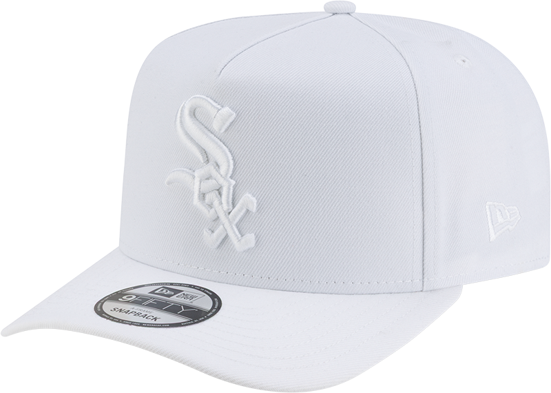 Chicago White Sox New Era White Team Logo A-Frame 9FIFTY Snapback Hat product image 1, provided for visual reference and