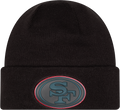 San Francisco 49ers Chrome 2026 Sideline Black New Era Knit Cuffed Knit product image 1, provided for visual reference and