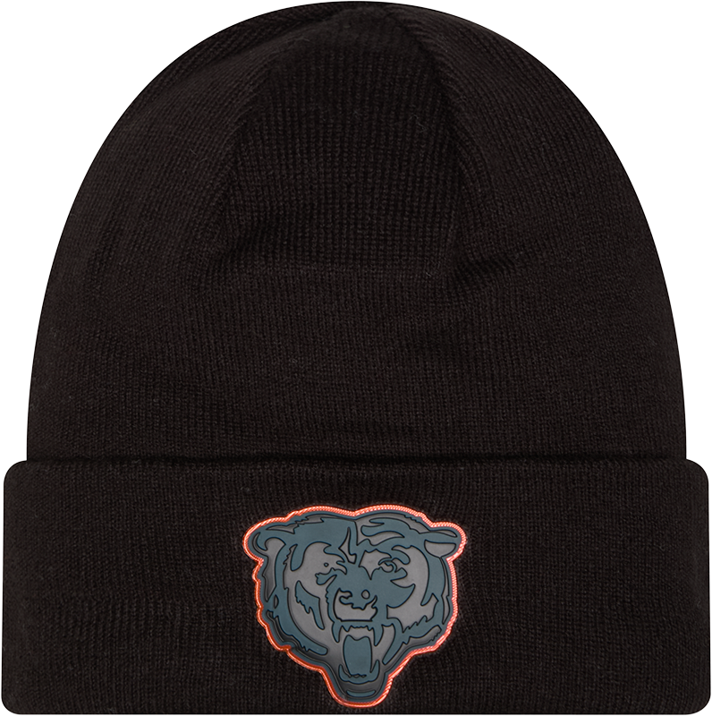 Chicago Bears Chrome 2026 Sideline Black New Era Knit Cuffed Knit product image 1, provided for visual reference and product