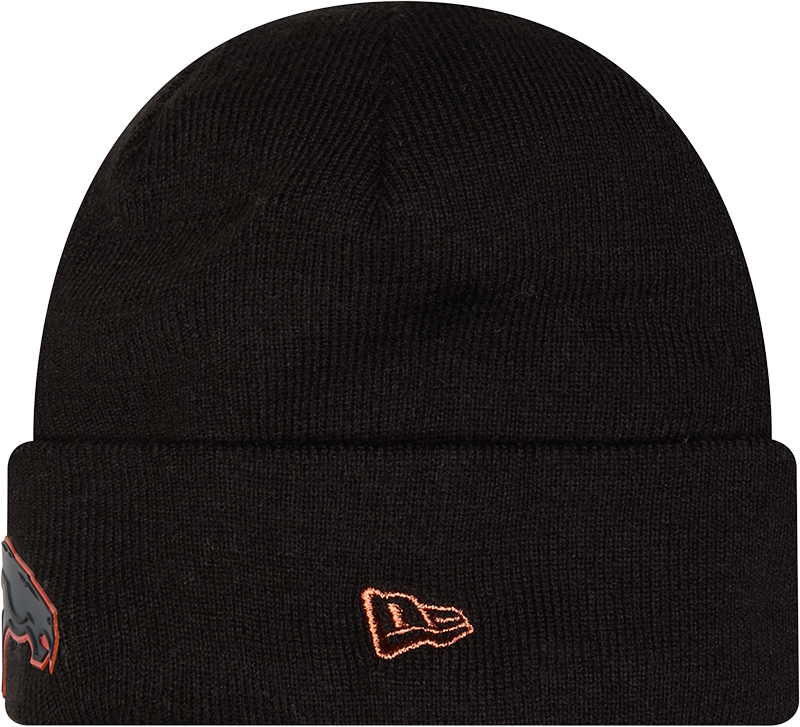 Denver Broncos Chrome 2026 Sideline Black New Era Knit Cuffed Knit product image 2, provided for visual reference and