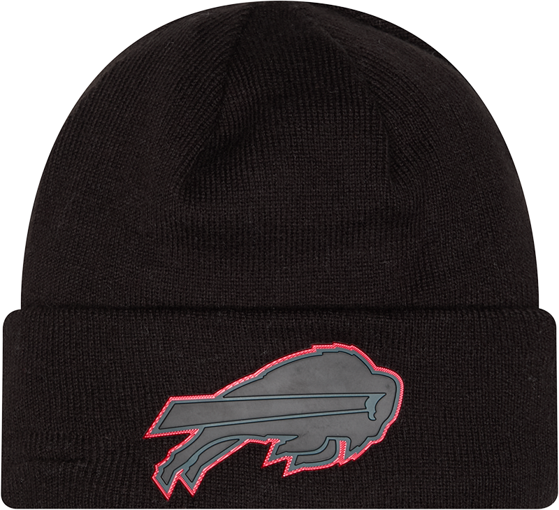 Buffalo Bills Chrome 2026 Sideline Black New Era Knit Cuffed Knit product image 1, provided for visual reference and product