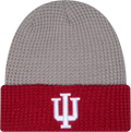 Indiana Hoosiers Red/Grey Waffle Cuffed Knit Hat product image 1, provided for visual reference and product detail review