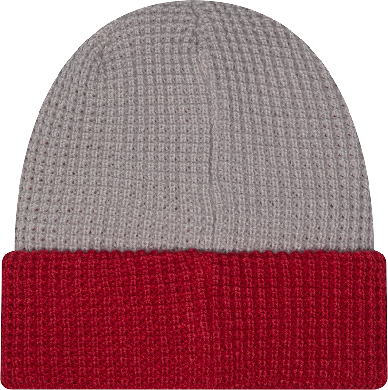 Indiana Hoosiers Red/Grey Waffle Cuffed Knit Hat product image 3, provided for visual reference and product detail review