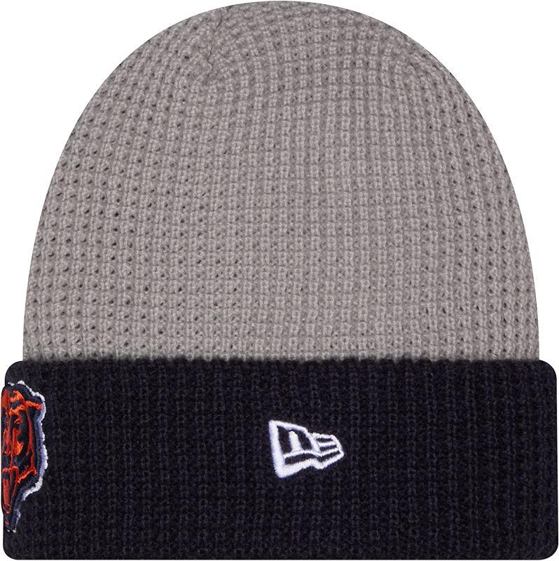 Chicago Bears Waffle Grey/Navy New Era Knit Classic Cuffed Knit product image 2, provided for visual reference and product