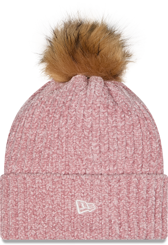 Chicago Bears New Era Pink Sport Pom Cuffed Knit Hat for Women product image 2, provided for visual reference and product