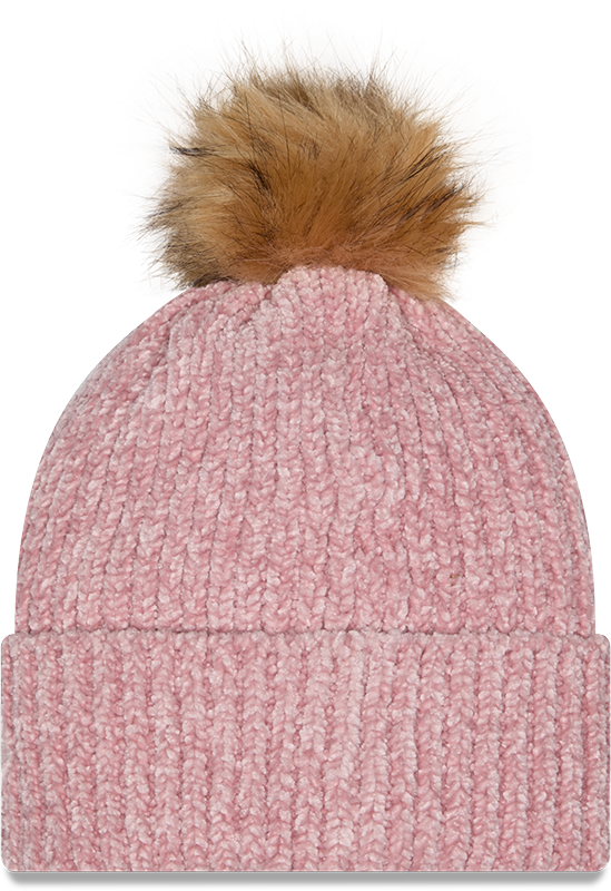 Chicago Bears New Era Pink Sport Pom Cuffed Knit Hat for Women product image 3, provided for visual reference and product