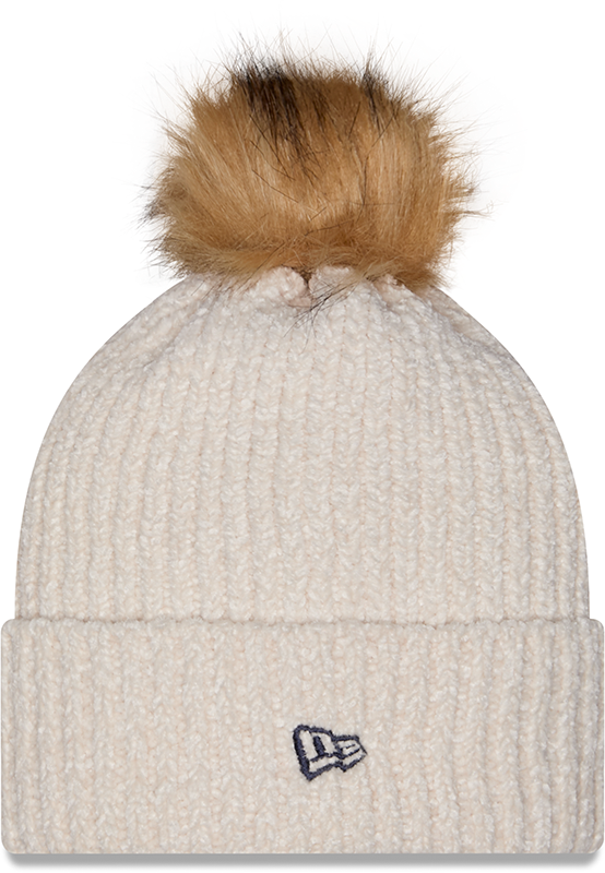 Chicago Bears New Era Ivory Sport Pom Cuffed Knit Hat for Women product image 3, provided for visual reference and product