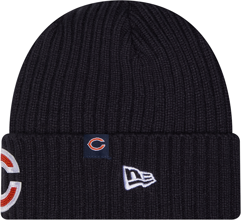 Chicago Bears New Era Navy Badge Rhinestone Cuffed Knit Hat for Women product image 2, provided for visual reference and