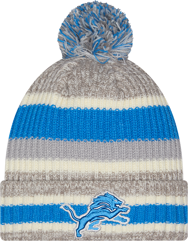 Detroit Lions New Era Knit Classic Cuffed Pom Knit product image 1, provided for visual reference and product detail review