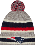 New England Patriots Striped Fan Pack Pom Knit product image 1, provided for visual reference and product detail review
