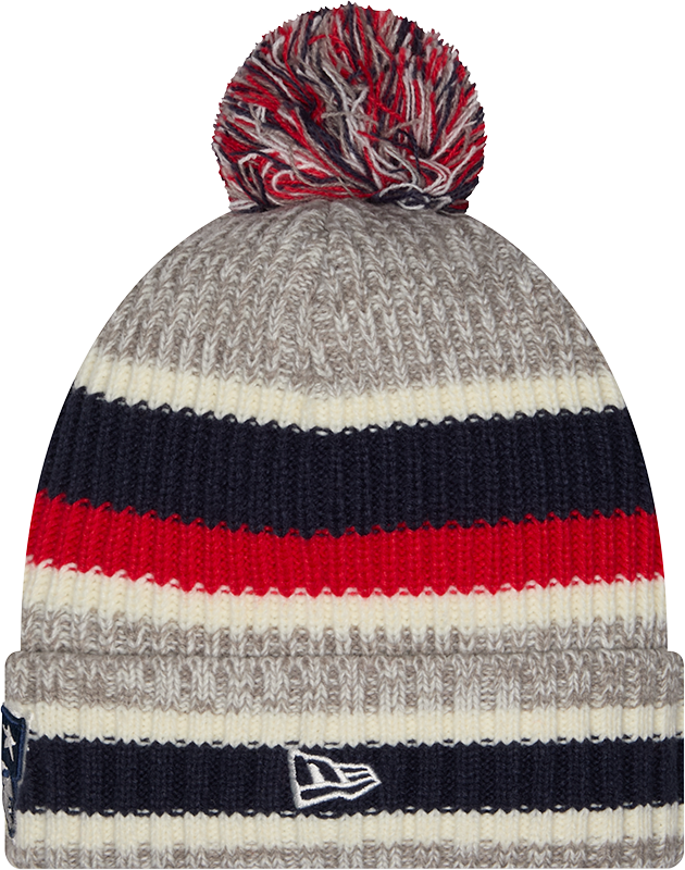 New England Patriots Striped Fan Pack Pom Knit product image 2, provided for visual reference and product detail review