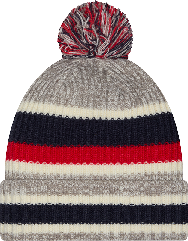 New England Patriots Striped Fan Pack Pom Knit product image 3, provided for visual reference and product detail review