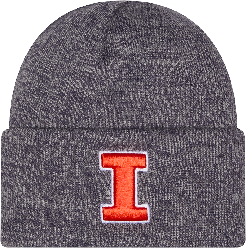 Illinois Fighting Illini New Era Marled Navy Cuffed Knit Hat product image 1, provided for visual reference and product