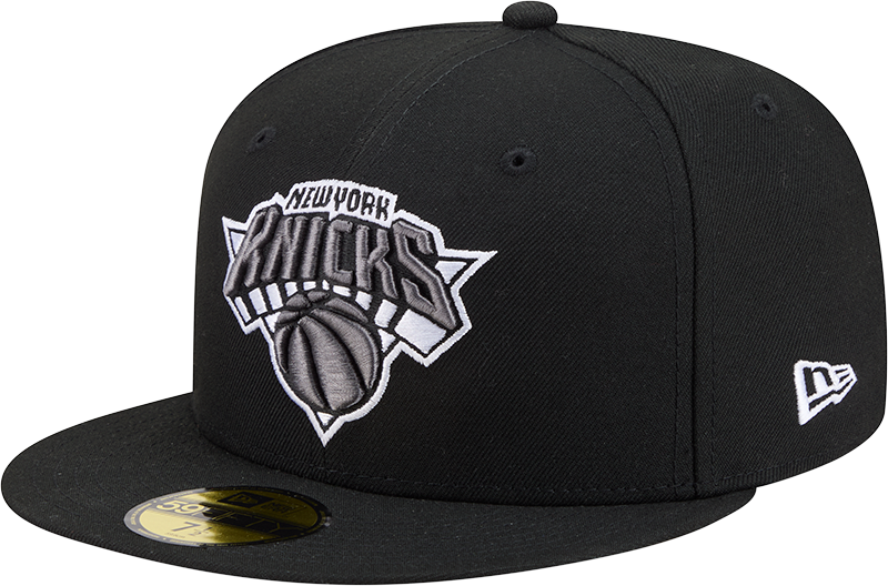New York Knicks Black Basic New Era 59FIFTY Fitted Hat product image 1, provided for visual reference and product detail