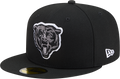 New Era Black/White Chicago Bears Graphite Logo 59FIFTY Fitted Hat for Men product image 1, provided for visual reference
