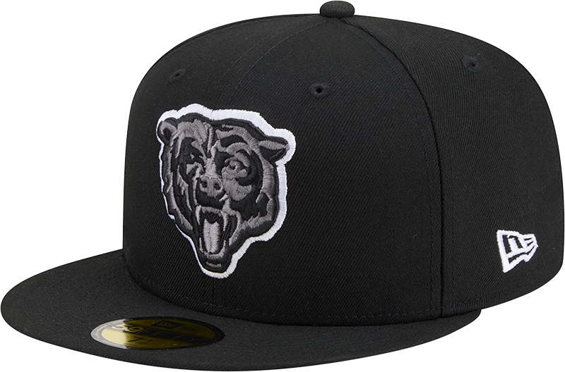 New Era Black/White Chicago Bears Graphite Logo 59FIFTY Fitted Hat for Men product image 1, provided for visual reference