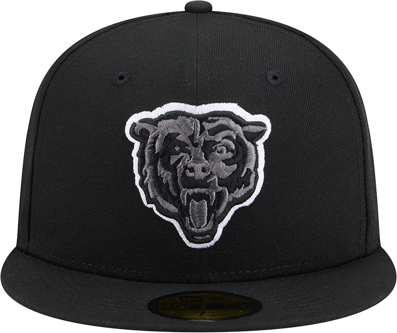 New Era Black/White Chicago Bears Graphite Logo 59FIFTY Fitted Hat for Men product image 2, provided for visual reference