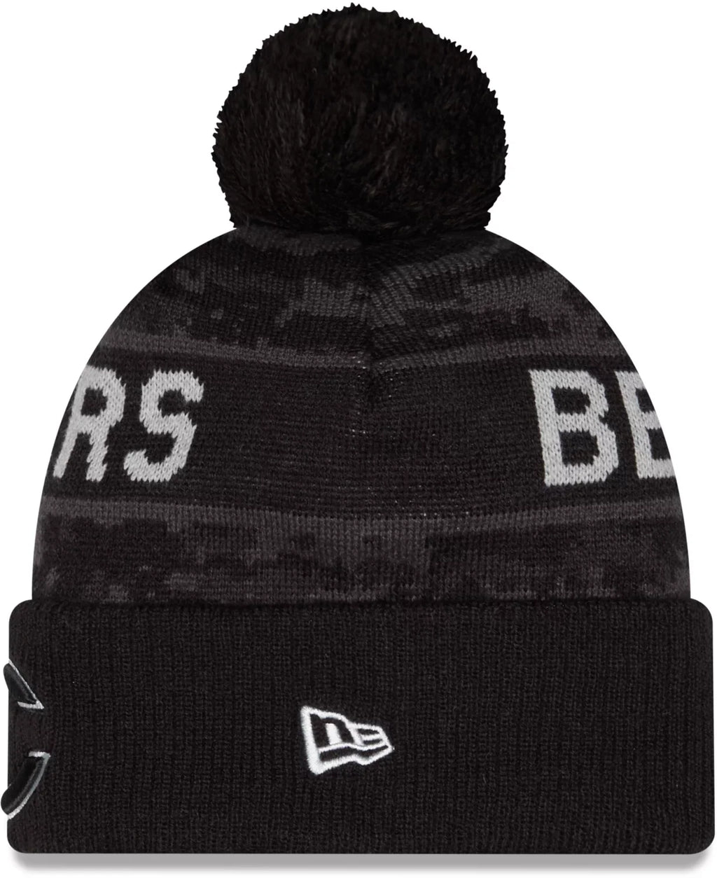 New Era Black Chicago Bears 2026 Salute To Service Cuffed Knit Hat with Pom-C Logo for Men product image 4, provided for