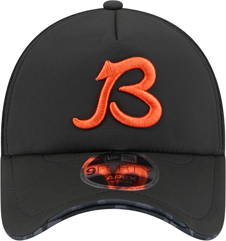 Chicago Bears New Era 2026 Salute To Service Apex 9FORTY 'B' Logo Adjustable Trucker Hat - Black product image 2, provided