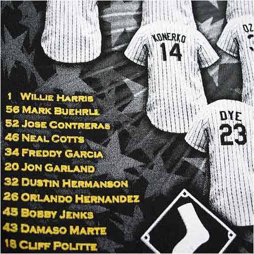 Majestic Men Chicago White Sox 2005 World Series Champions Roster Black T-shirt product image 2, provided for visual