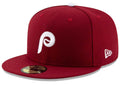 Philadelphia Phillies New Era Maroon Alternate 2 Authentic Collection On-Field 59FIFTY Fitted Hat for Men product image 1,