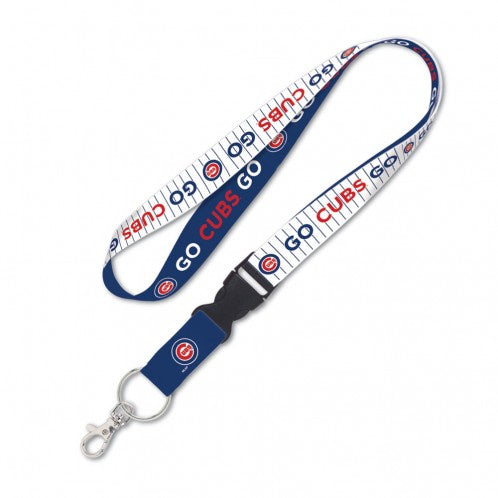 Chicago Cubs "Go Cubs Go" Slogan 1" Lanyard With Detachable Buckle product image 1, provided for visual reference and