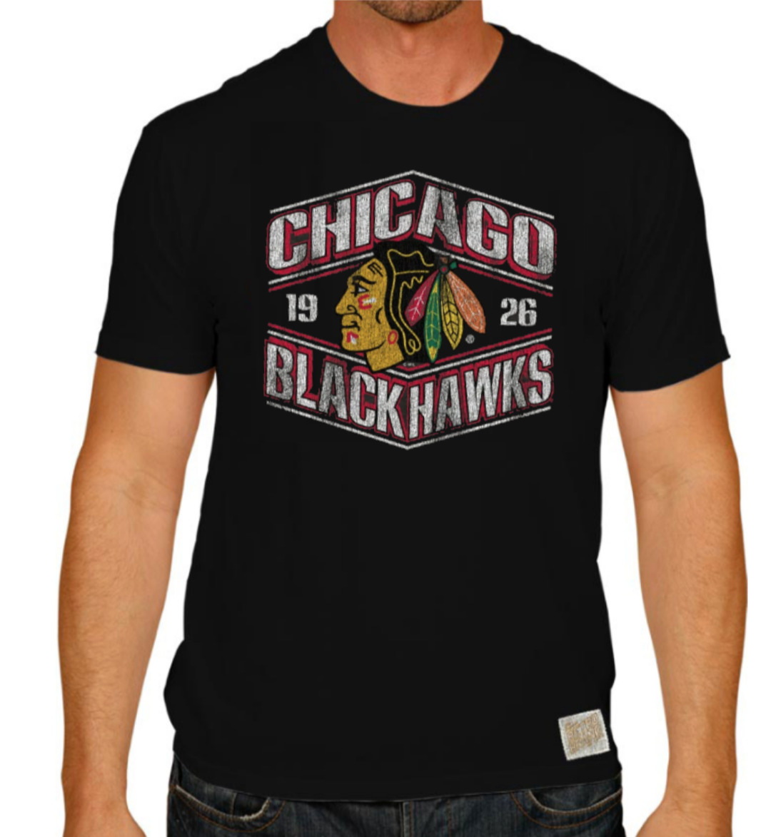 Chicago Blackhawks Retro Brand Black Worlds Best T-Shirt for Men product image 1, provided for visual reference and product