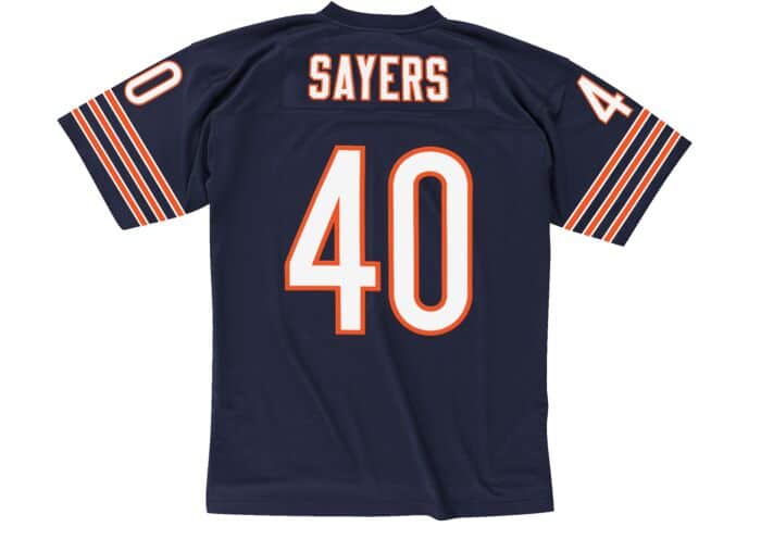 Mens Chicago Bears Gale Sayers Mitchell & Ness Navy 1969 Legacy Replica Jersey product image 3, provided for visual