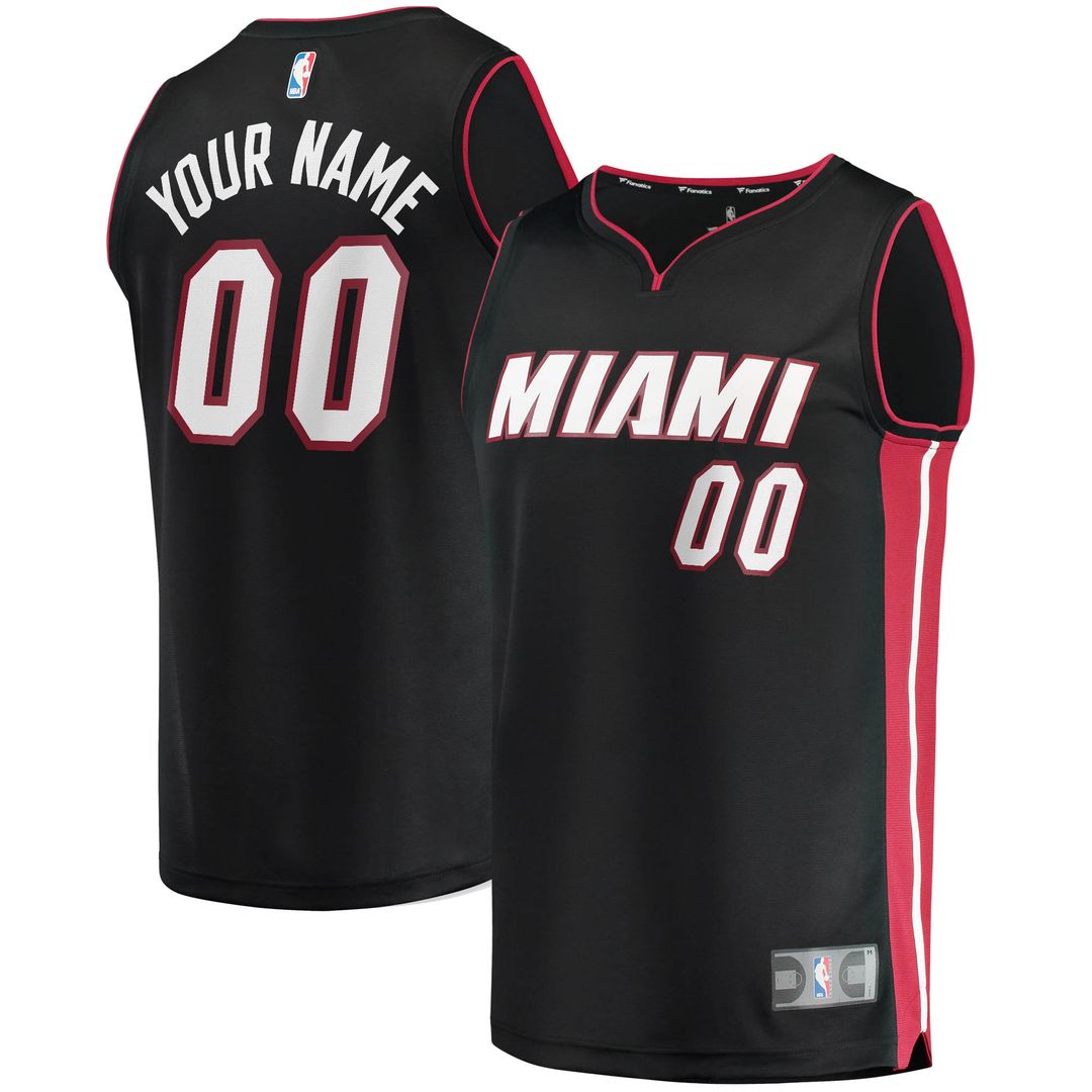 Miami Heat Fanatics Fast Break Custom Replica Jersey Black product image 1
