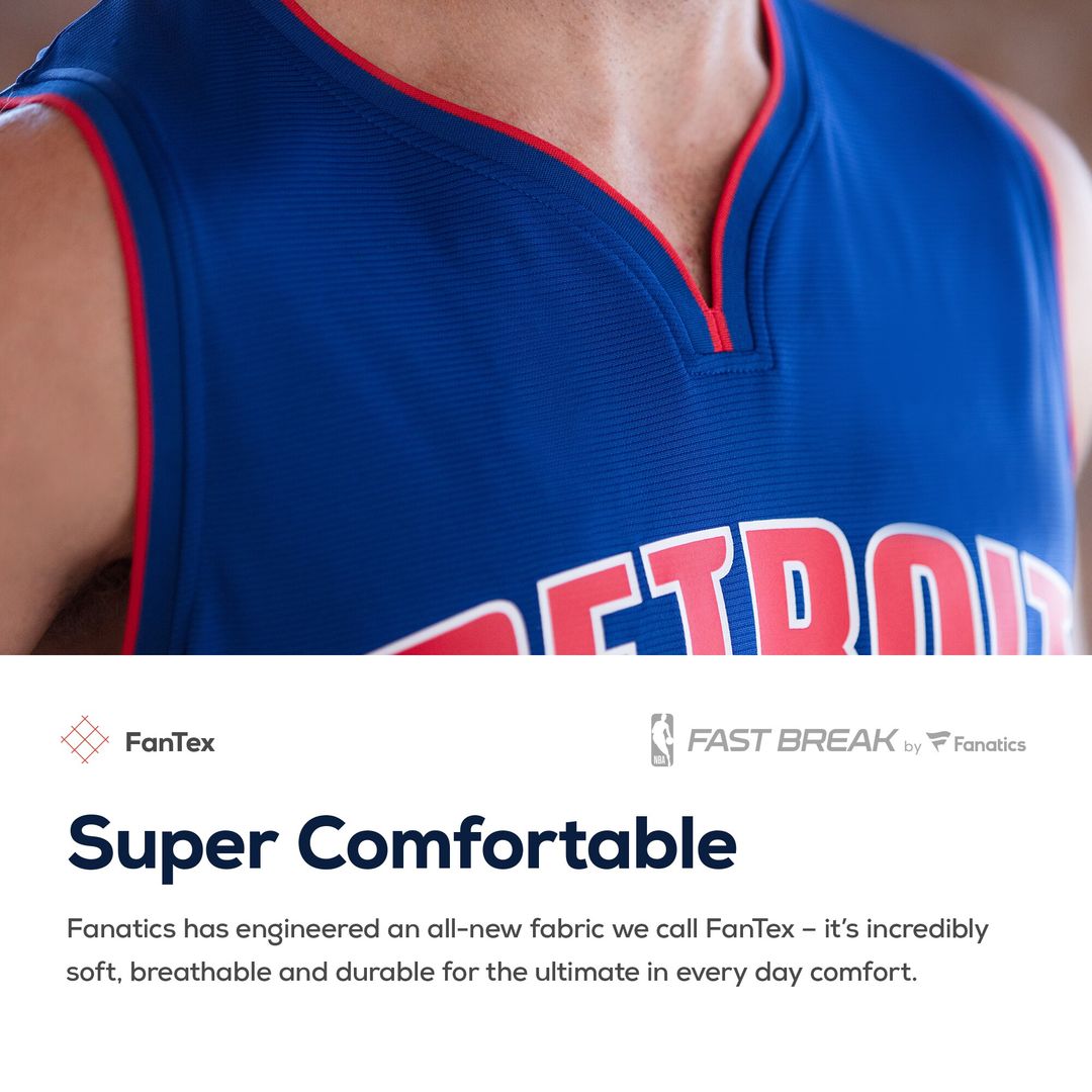 Detroit Pistons Fanatics Fast Break Custom Replica Jersey product image 6