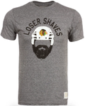 NHL Chicago Blackhawks Gray Loser Shaves T-Shirt by Retro Brand for Men product image 1, provided for visual reference and