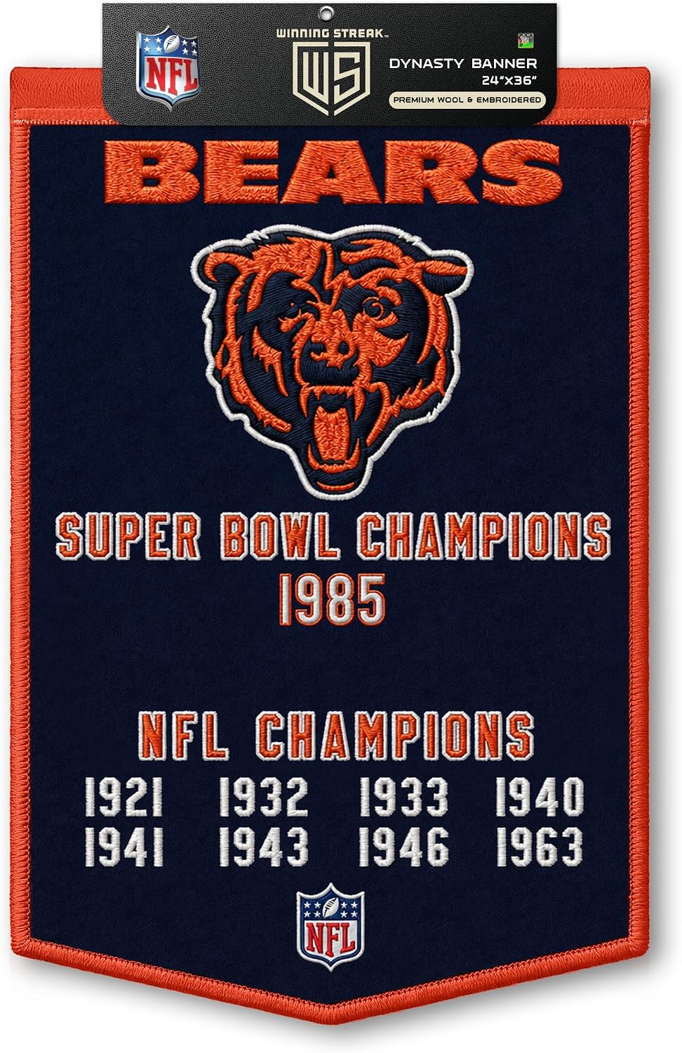 NFL Chicago Bears Dynasty Banner 24" by 36" product image 1, provided for visual reference and product detail review