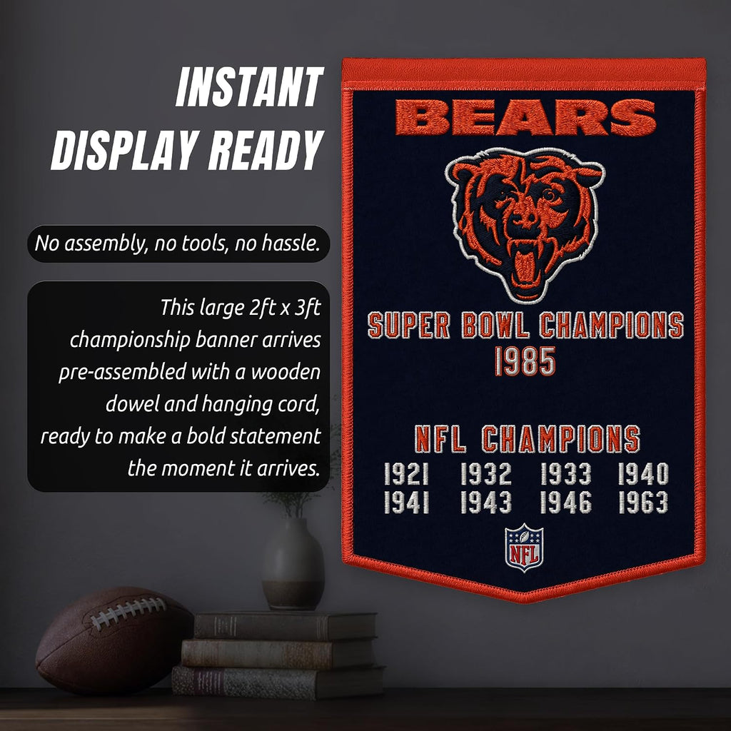 NFL Chicago Bears Dynasty Banner 24" by 36" product image 7, provided for visual reference and product detail review
