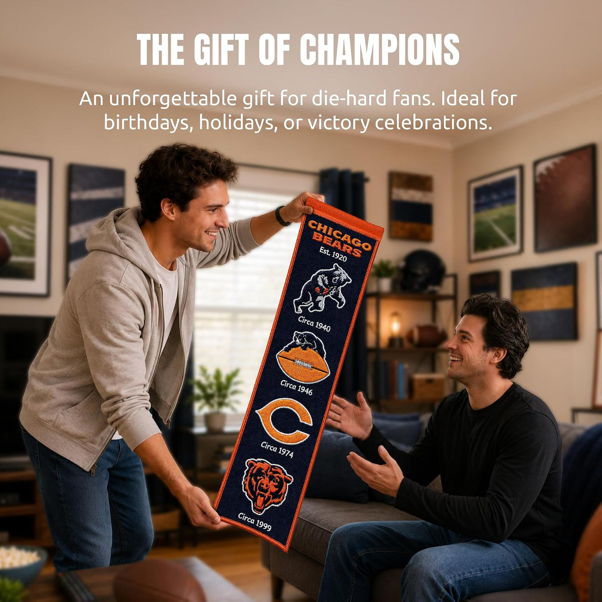 NFL Chicago Bears Heritage Banner Wall Decor 8 x 32 product image 2, provided for visual reference and product detail review